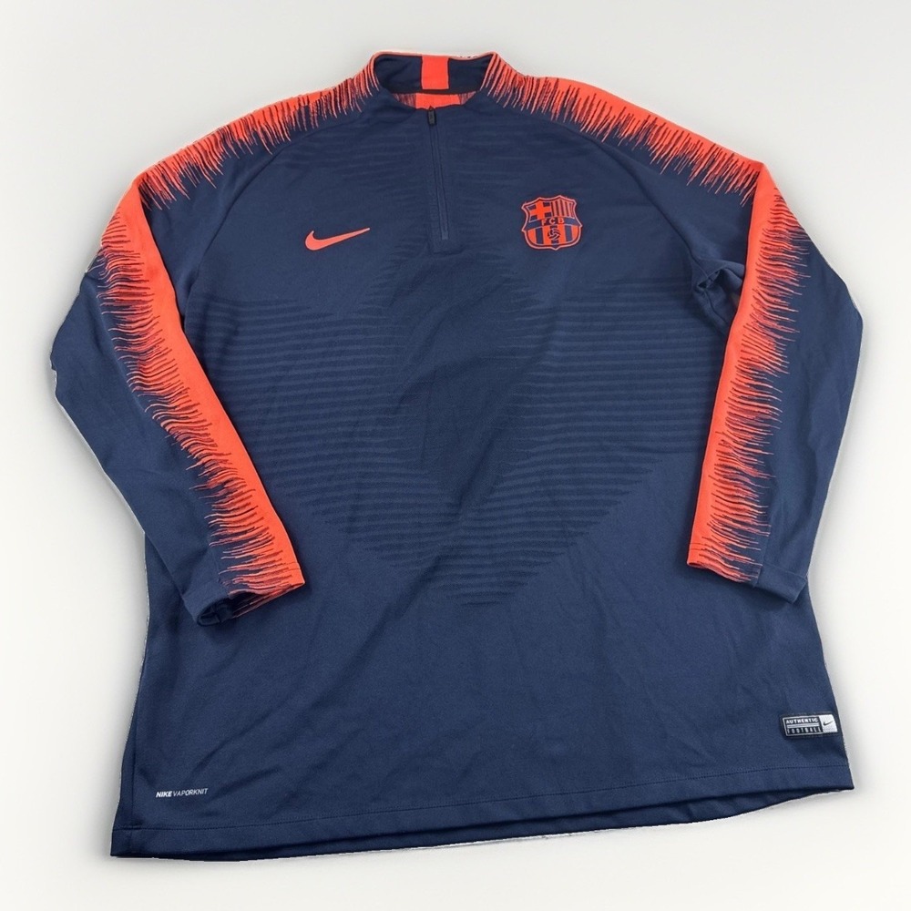 Nike Vaporknit Soccer Training Jersey Mens XXL FC Barcelona Futbol Blue Orange